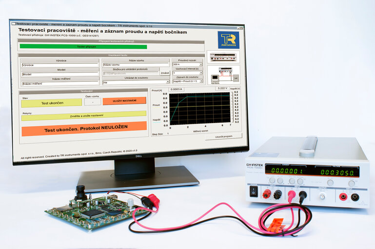 Merací systém, výroba meracieho sytému, systém pre testovanie elektrickej bezpečnosti, zautomatizované meracie zariadenie, tester a softvér, ovládací program, ovládací softvér, automatizovaná meracia linka.