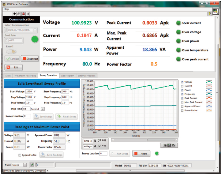 Programovateľný AC zdroj BK Precision BK9805 - obrázok 4
