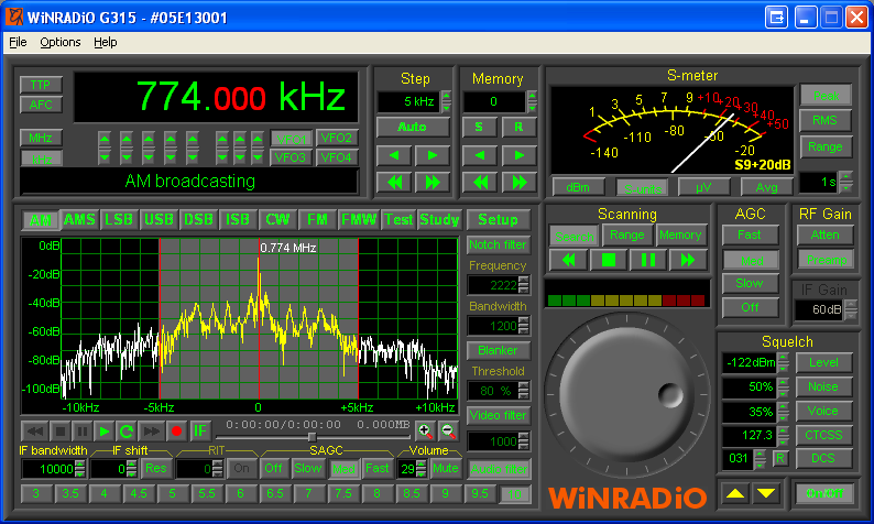 Širokopásmový prijímač Winradio WR-G315e - obrázok 1
